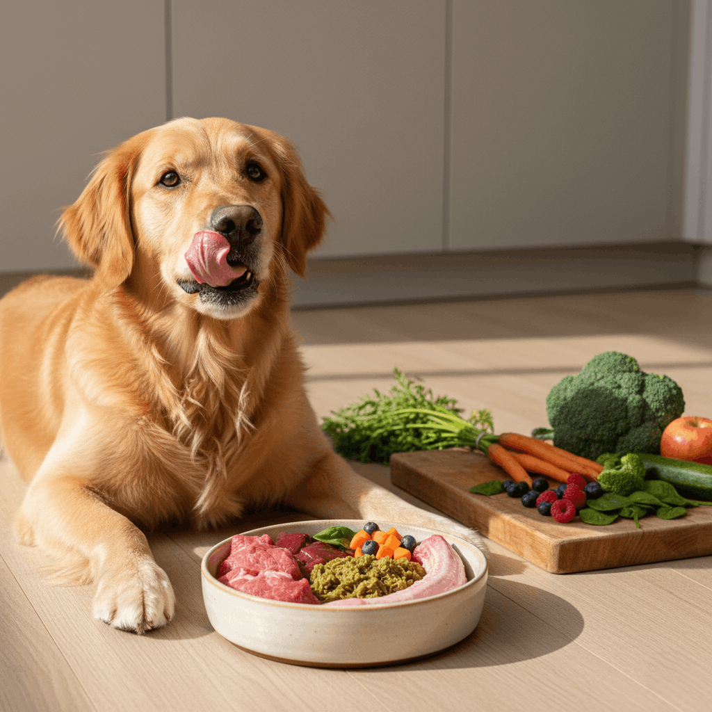 Hond eet BARF hondenvoeding